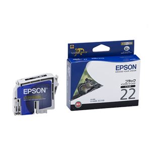 （まとめ） エプソン EPSON インクカートリッジ ブラック ICBK22 1個 【×6セット】 - 拡大画像