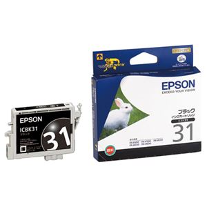 （まとめ） エプソン EPSON インクカートリッジ ブラック ICBK31 1個 【×4セット】 - 拡大画像