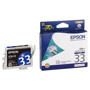 （まとめ） エプソン EPSON インクカートリッジ ブルー ICBL33 1個 【×4セット】 - 拡大画像