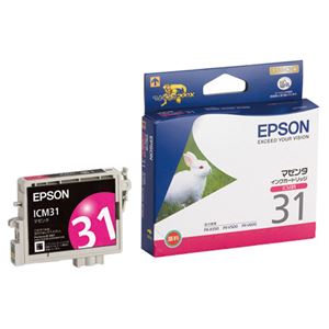 （まとめ） エプソン EPSON インクカートリッジ マゼンタ ICM31 1個 【×4セット】 - 拡大画像