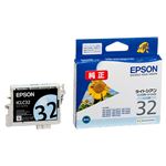 （まとめ） エプソン EPSON インクカートリッジ ライトシアン ICLC32 1個 【×4セット】
