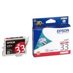 （まとめ） エプソン EPSON インクカートリッジ レッド ICR33 1個 【×4セット】