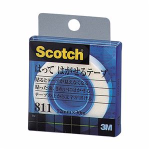 （まとめ） 3M スコッチ はってはがせるテープ 811 小巻 12mm×30m クリアケース入 811-1-12C 1巻 【×10セット】 - 拡大画像