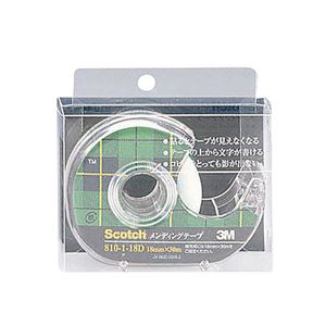 （まとめ） 3M スコッチ メンディングテープ 810 小巻 18mm×30m ディスペンサー付 クリアケース入 810-1-18D 1個 【×10セット】 - 拡大画像