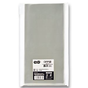 (まとめ) TANOSEE OPP袋 フラット 長3(大) 125×250mm 1パック(100枚) 【×15セット】 商品画像