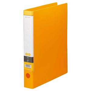 （まとめ） TANOSEE Oリングファイル A4タテ 2穴 250枚収容 背幅44mm オレンジ 1冊 【×20セット】 - 拡大画像