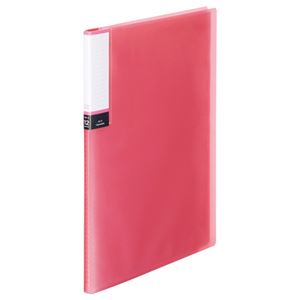 （まとめ） TANOSEE クリアブック（透明表紙） A4タテ 12ポケット 背幅8mm ピンク 1冊 【×10セット】 - 拡大画像