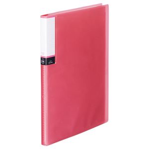 （まとめ） TANOSEE クリアブック（透明表紙） A4タテ 24ポケット 背幅15mm ピンク 1冊 【×10セット】 - 拡大画像