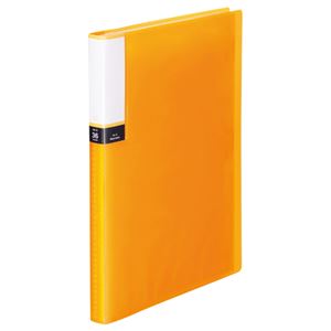 （まとめ） TANOSEE クリアブック（透明表紙） A4タテ 36ポケット 背幅20mm オレンジ 1冊 【×10セット】 - 拡大画像