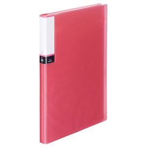 （まとめ） TANOSEE クリアブック（透明表紙） A4タテ 36ポケット 背幅20mm ピンク 1冊 【×10セット】 - 拡大画像