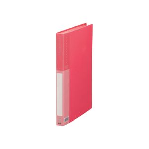 （まとめ） TANOSEE クリヤーブック（クリアブック） A4タテ 40ポケット 背幅26mm ピンク 1冊 【×15セット】 - 拡大画像