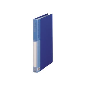 （まとめ） TANOSEE クリヤーブック（クリアブック） A4タテ 40ポケット 背幅26mm ブルー 1冊 【×15セット】 - 拡大画像
