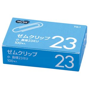 （まとめ） TANOSEE ゼムクリップ 小 23mm シルバー 1箱（100本） 【×100セット】 - 拡大画像