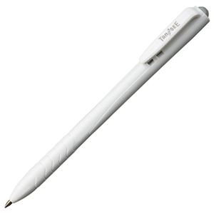 （まとめ） TANOSEE ノック式油性ボールペン 0.7mm 黒 （軸色 白） 1箱（10本） 【×20セット】 - 拡大画像