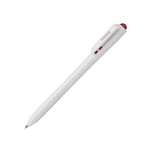 （まとめ） TANOSEE ノック式油性ボールペン 0.7mm 赤 （軸色 白） 1箱（10本） 【×20セット】 - 拡大画像