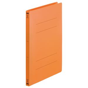 （まとめ） TANOSEE フラットファイル（再生PP） A4タテ 150枚収容 背幅18mm オレンジ 1パック（5冊） 【×5セット】 - 拡大画像
