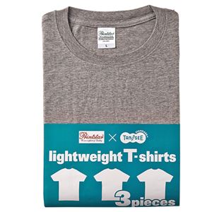 （まとめ） TANOSEE ライトウェイトTシャツ 杢グレー L 1パック（3着） 【×2セット】 - 拡大画像
