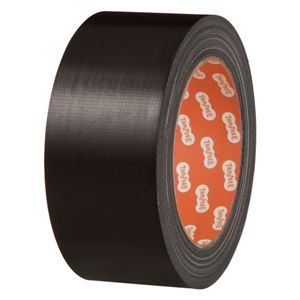 （まとめ） TANOSEE 布テープ（カラー） 50mm×25m 黒 1巻 【×15セット】 - 拡大画像