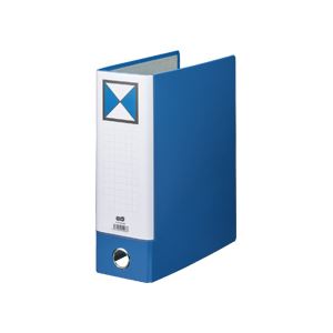 （まとめ） TANOSEE 片開きパイプ式ファイルKJ（指かけ穴付） A4タテ 800枚収容 背幅96mm 青 1冊 【×5セット】 - 拡大画像