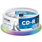 （まとめ） TDK データ用CD-R 700MB 48倍速 5カラーミックス スピンドルケース CD-R80CMX25PE 1パック（25枚） 【×3セット】