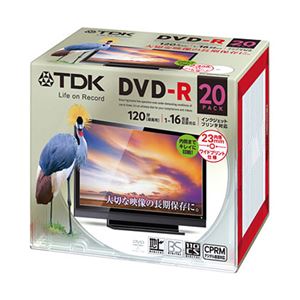 （まとめ） TDK 録画用DVD-R 120分 1-16倍速 ホワイトワイドプリンターブル 5mmスリムケース DR120DPWC20UE 1パック（20枚） 【×2セット】