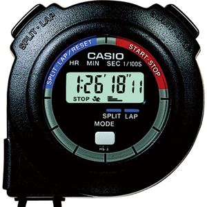（まとめ） カシオ CASIO ストップウォッチ 1／100秒計測 ブラック HS-3C-8AJH 1個 【×4セット】 - 拡大画像