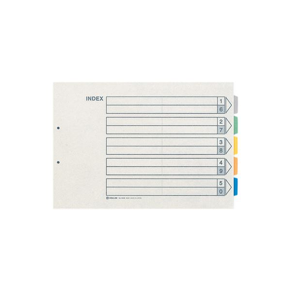 （まとめ） キングジム カラーインデックス A3ヨコ 2穴 5色5山+扉紙 1000E 1パック（10組） (×4セット) b04