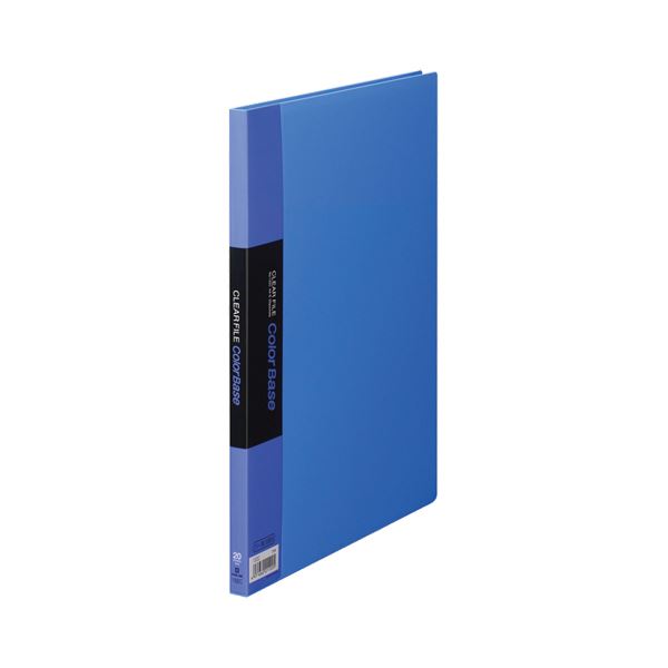 （まとめ） キングジム クリアファイル カラーベース A4タテ 20ポケット 背幅14mm 青 132C 1冊 (×5セット) b04