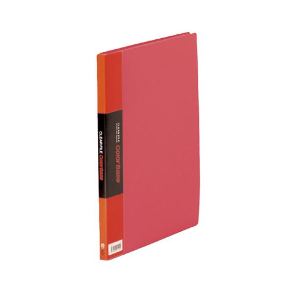 （まとめ） キングジム クリアファイル カラーベース A4タテ 20ポケット 背幅14mm 赤 132C 1冊 (×5セット) b04