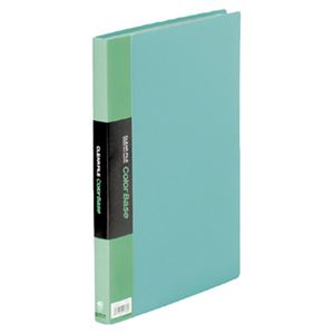 （まとめ） キングジム クリアファイル カラーベースW A4タテ 40ポケット 背幅24mm 緑 132CW 1冊 【×4セット】 - 拡大画像