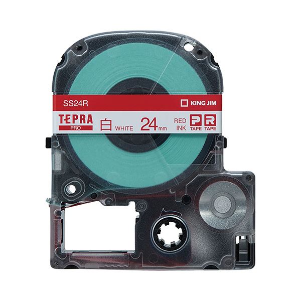 （まとめ） キングジム テプラ PRO テープカートリッジ 24mm 白／赤文字 SS24R 1個 (×4セット) b04