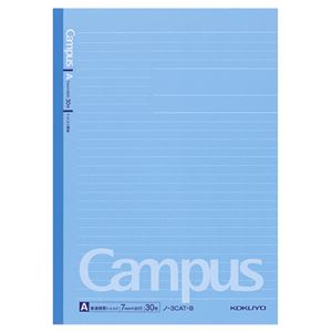 （まとめ） コクヨ キャンパスノート（ドット入り罫線・カラー表紙） セミB5 A罫 30枚 青 ノ-3CAT-B 1冊 【×40セット】 - 拡大画像