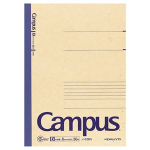 （まとめ） コクヨ 再生紙キャンパスノート（中横罫） セミB5 B罫 30枚 ノ-E3BN 1冊 【×40セット】 - 拡大画像