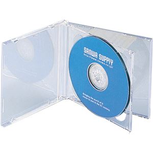（まとめ） サンワサプライ DVD・CDケース 10mm厚 2枚収納 クリア FCD-22CN 1パック（5枚） 【×5セット】 - 拡大画像