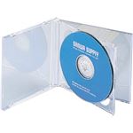 （まとめ） サンワサプライ DVD・CDケース 10mm厚 2枚収納 クリア FCD-22CN 1パック（5枚） 【×5セット】
