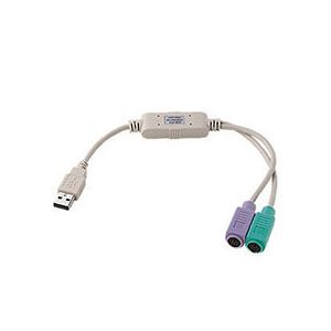 （まとめ） サンワサプライ USB-PS／2コンバータケーブル USB（A）オス-ミニDIN6pinメス×2 USB-CVPS2 1本 【×3セット】 - 拡大画像