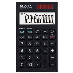 (まとめ) シャープ SHARP 電卓 10桁 手帳サイズ EL-WA21-X 1台 【×5セット】 商品画像