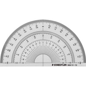 （まとめ） ステッドラー 半円分度器 12cm 968 51-12 1枚 【×30セット】 - 拡大画像