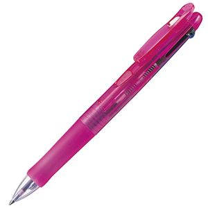 （まとめ） ゼブラ 多色油性ボールペン クリップ-オンG 3C 0.7mm （軸色 ピンク） B3A3-P 1本 【×15セット】 - 拡大画像
