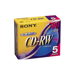 （まとめ） ソニー データ用CD-RW 700MB 4倍速 ブランドシルバー 5CDRW700D 1パック（5枚） 【×5セット】