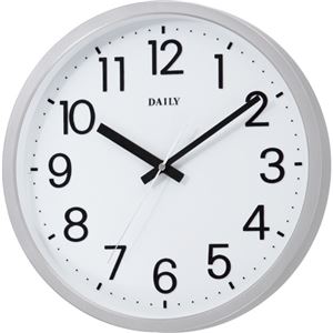 （まとめ） デイリー クオーツ掛時計 フラットフェイスDN シルバーメタリック（文字盤：ホワイト） 4KGA06DN19 1台 【×2セット】 - 拡大画像