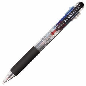 （まとめ） トンボ鉛筆 3色油性ボールペン リポーター3 0.7mm （軸色 透明） BC-TRC20 1本 【×20セット】 - 拡大画像