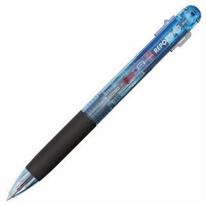 （まとめ） トンボ鉛筆 3色油性ボールペン リポーター3 0.7mm （軸色 透明ブルー） BC-TRC40 1本 【×20セット】 - 拡大画像