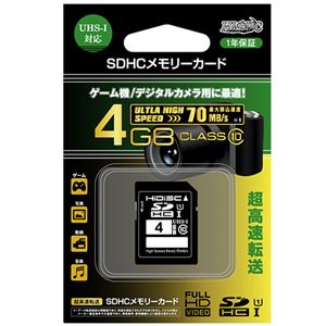 （まとめ） ハイディスク SDHCカード 4GB Class10 HDSDH4GCL10UIJP2 1枚 【×4セット】