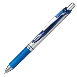 （まとめ） ぺんてる ゲルインクボールペン ノック式エナージェル 0.5mm 青 （軸色 シルバー） BLN75Z-C 1本 【×30セット】 - 拡大画像