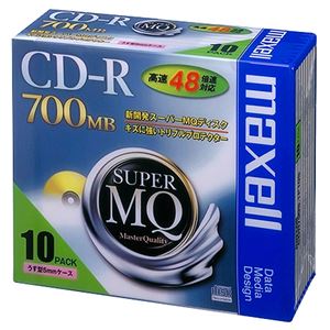 （まとめ） マクセル データ用CD-R 700MB 2-48倍速 ゴールド 5mmスリムケース CDR700S.1P10S 1パック（10枚） 【×5セット】