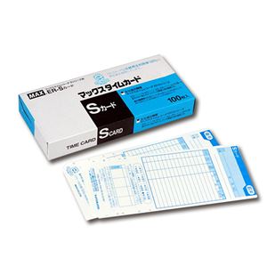 （まとめ） マックス タイムレコーダー用カード ER-Sカード ブルー ER90060 1パック（100枚） 【×3セット】 - 拡大画像