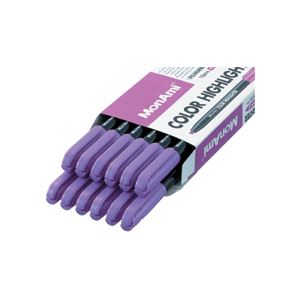 （まとめ） モナミ 蛍光ペン COLOR HIGHLIGHTER シングルタイプ 紫 20105 1セット（12本） 【×5セット】 - 拡大画像