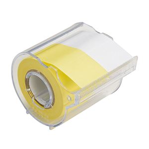 （まとめ） ヤマト メモック ロールテープ カッター付 25mm幅 黄＆白 R-25CH-WY 1個 【×15セット】 - 拡大画像