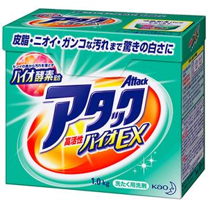 （まとめ） 花王 アタック 高活性バイオEX 1.0kg 1箱 【×10セット】 - 拡大画像